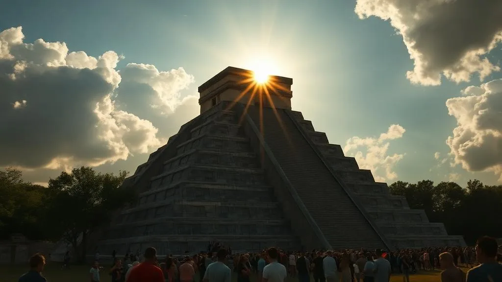 Chichen Itza equinox serpent shadow descending El Castillo staircase