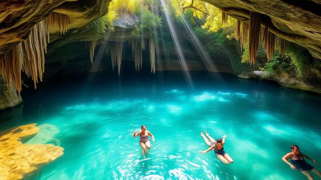 Cenote para nadar durante un tour de día a Chichén Itzá