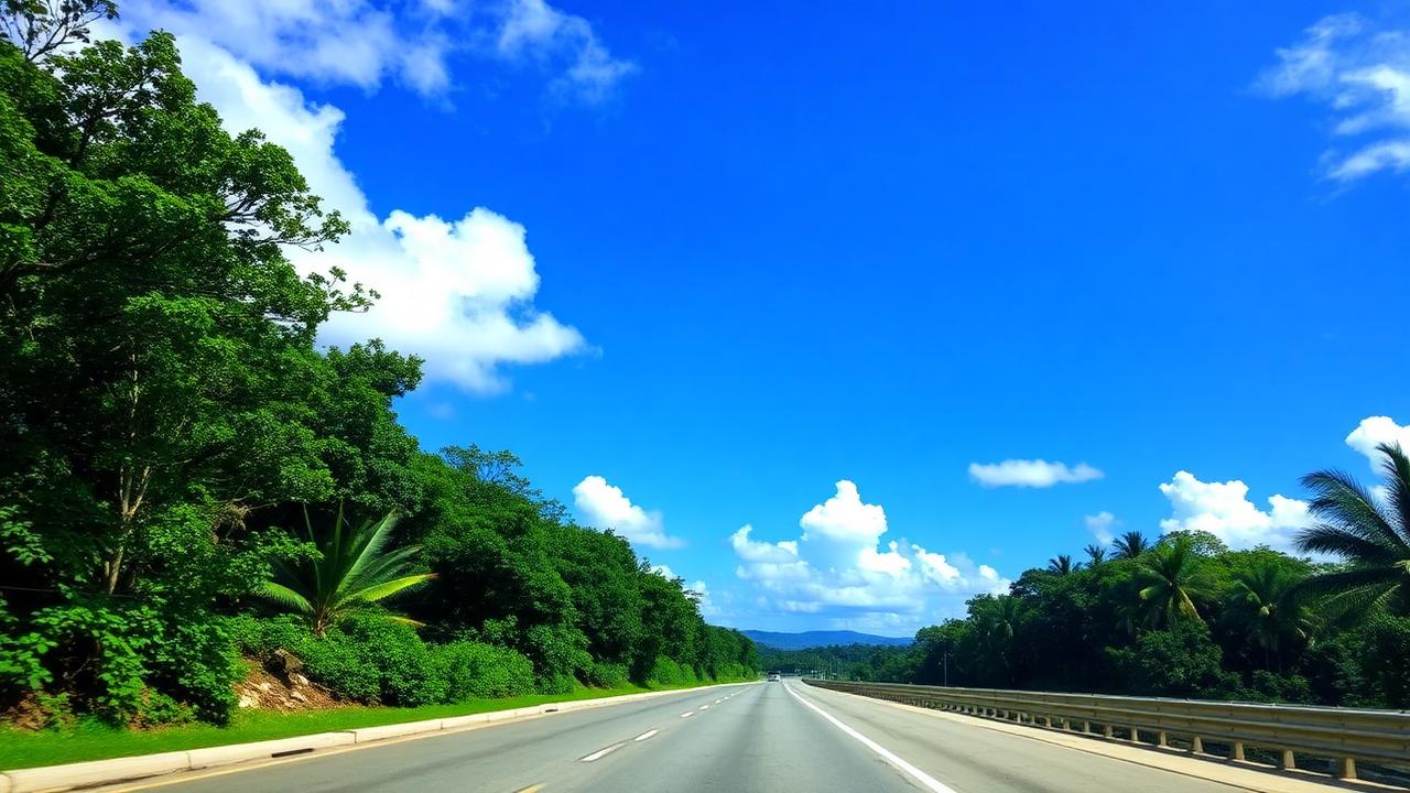 Manejo en autopista desde la Riviera Maya hacia Chichén Itzá