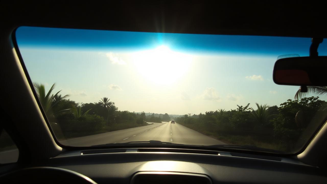Driving from the Riviera Maya toward Chichen Itza