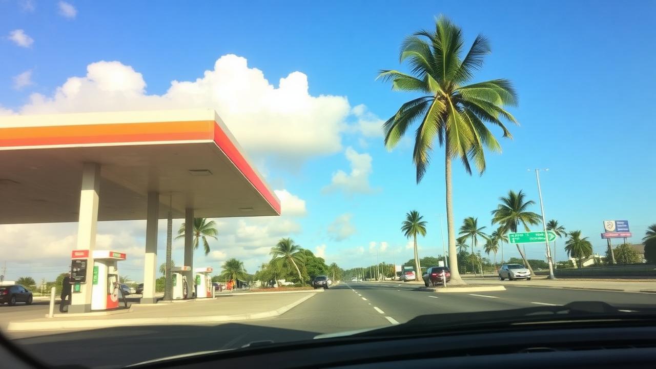 Rental car stop during a road trip through Yucatán