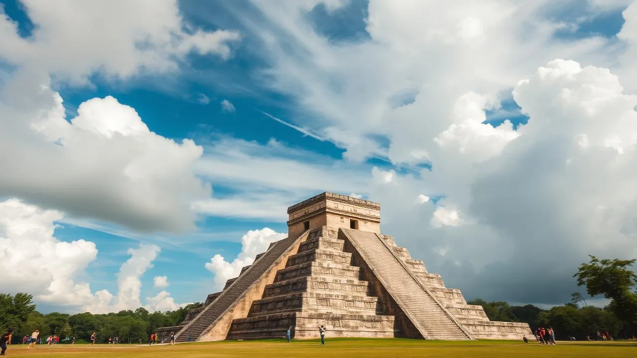 El Castillo pyramid Chichen Itza dramatic sky worth visiting